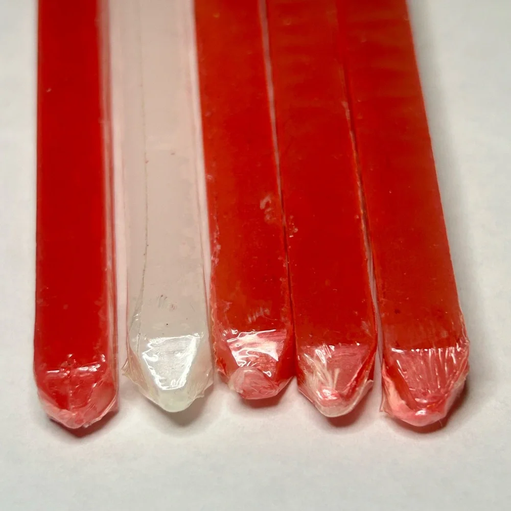 Lot Of 5 12”‎ Taper Pyramidal Square Red White Candles Vintage